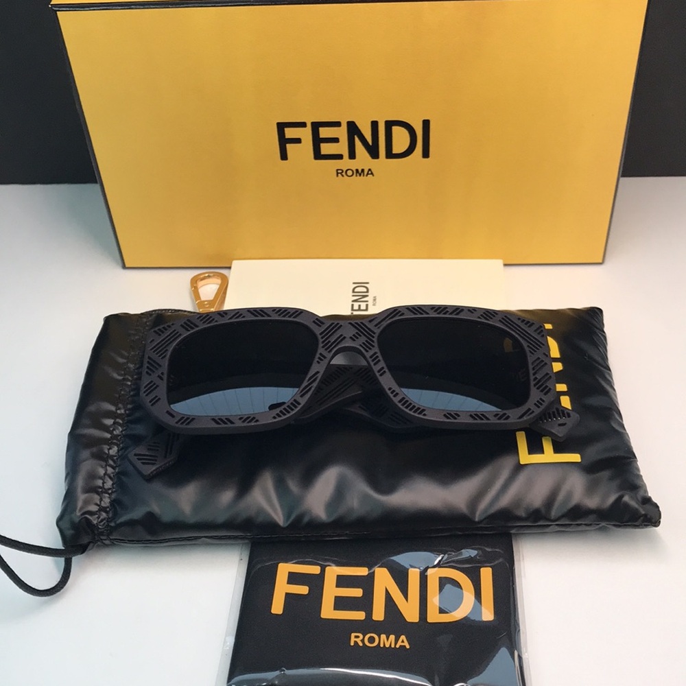 New FE40113i 02A FENDI FE40113I Shadow rectangle-frame acetate sunglasses - Picture 11 of 13